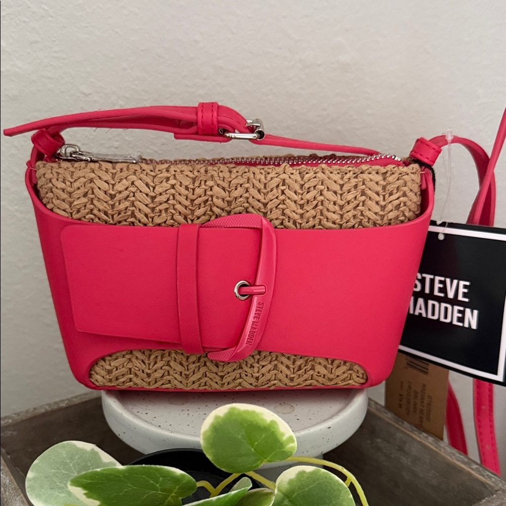 Steve Madden Vibrant Pink and Tan Crossbody Bag